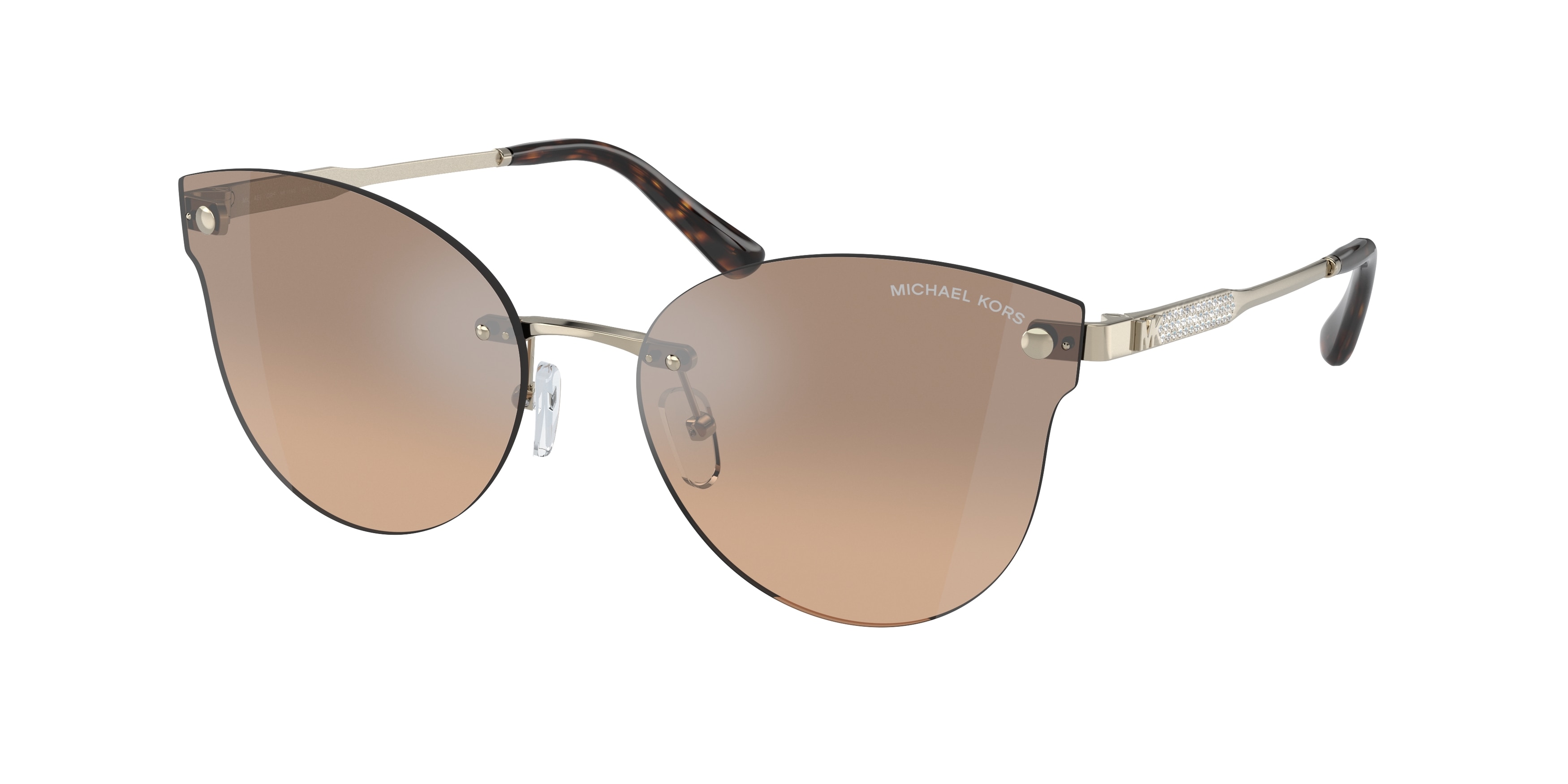 Michael Kors Femme MK1130B Astoria 10143D Lunettes De Soleil MéTal Or Argent Papillon Normale Ombré-image